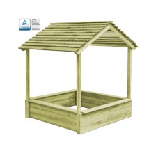 Casa de juegos de jardín con cajón de arena madera de pino,Modelo Ares