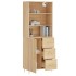 Aparador alto madera contrachapada color roble 69,5x34x180