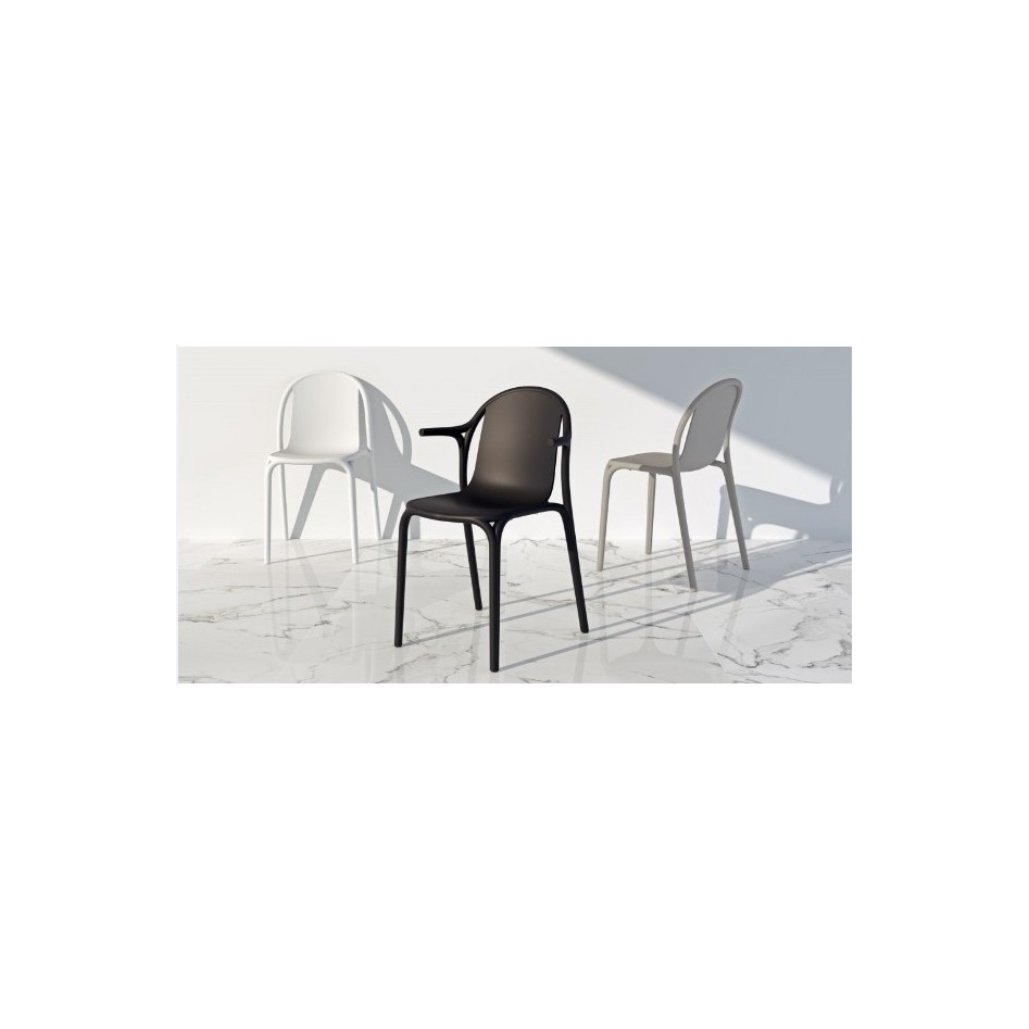 Silla con brazos, apilable, modelo Brooklyn