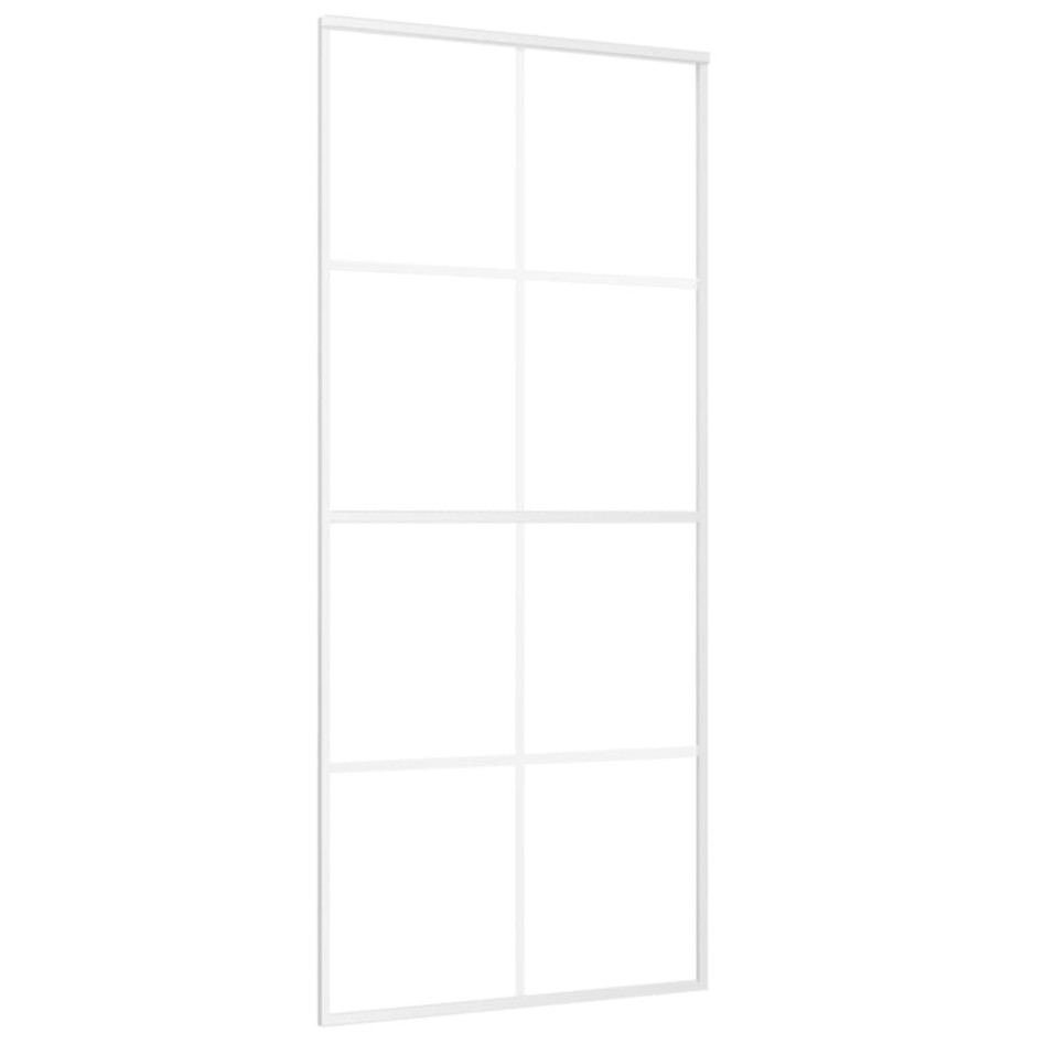 Puerta corredera ESG vidrio y aluminio blanca 90x205