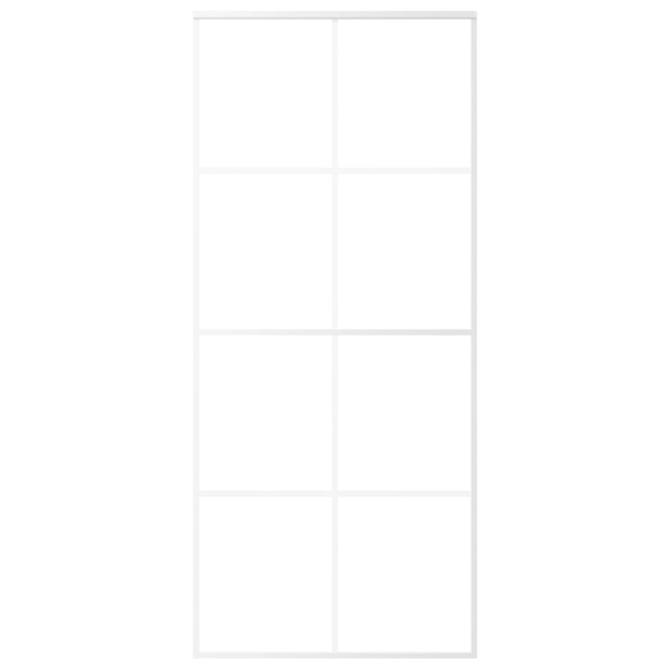 Puerta corredera ESG vidrio y aluminio blanca 90x205