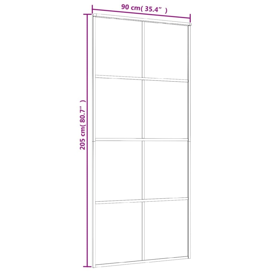 Puerta corredera ESG vidrio y aluminio blanca 90x205