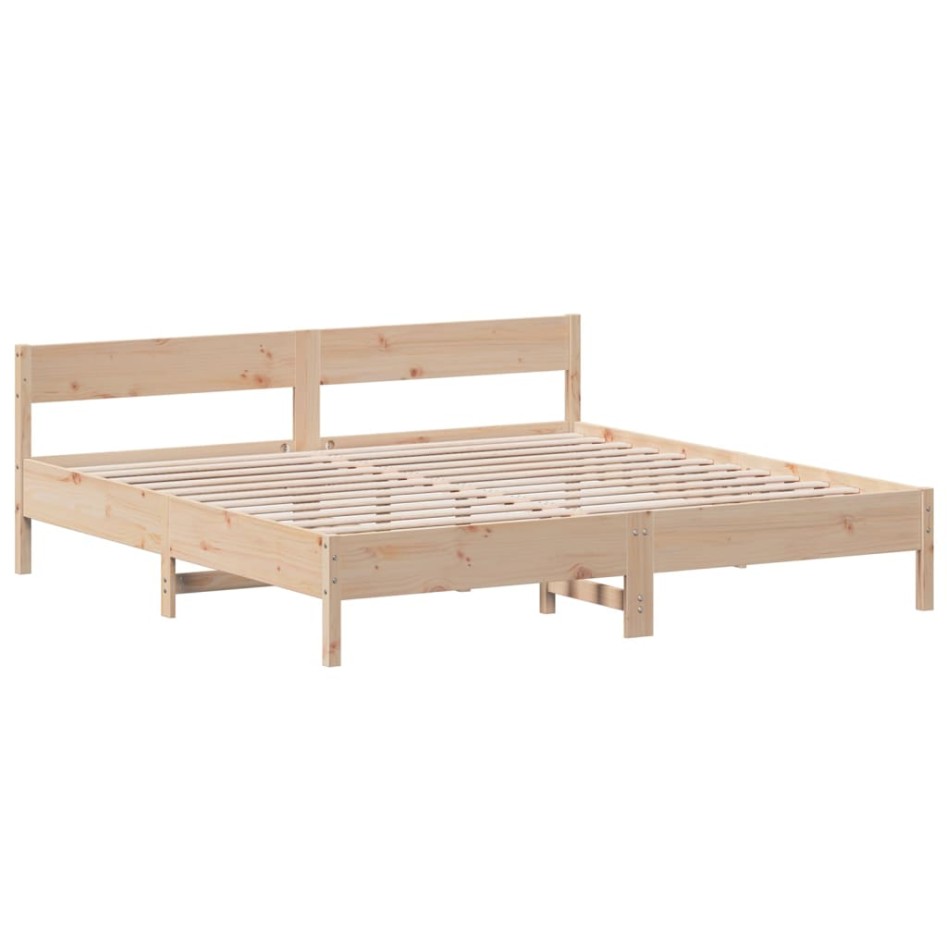 Estructura de cama con cabecero madera maciza de pino