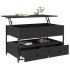 Mesa de centro madera de ingeniería y metal negro 85x50x50