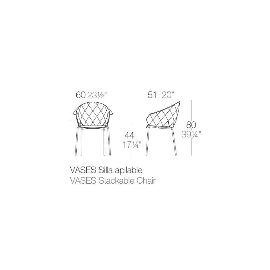 Sillón apilable, modelo Vases