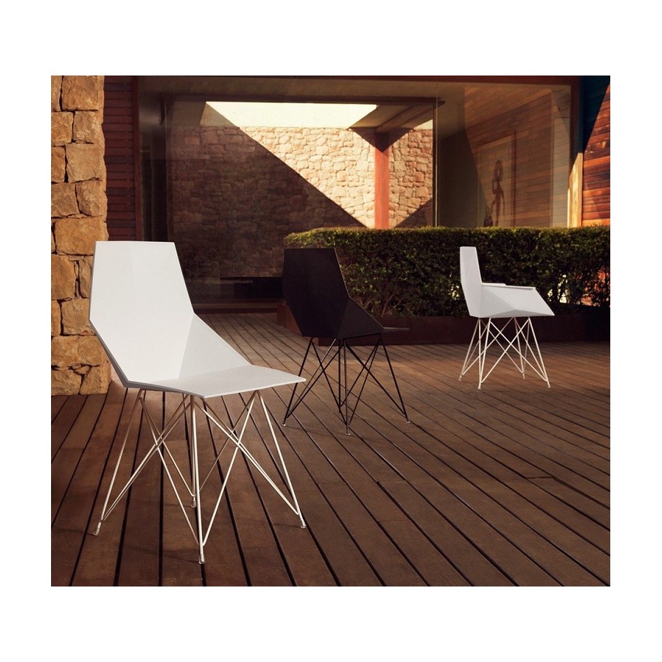 Silla de diseño, modelo Faz base inox