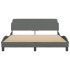 Estructura de cama con cabecero tela gris oscuro 160x200