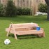 Mesa de pícnic con arenero de niños madera maciza