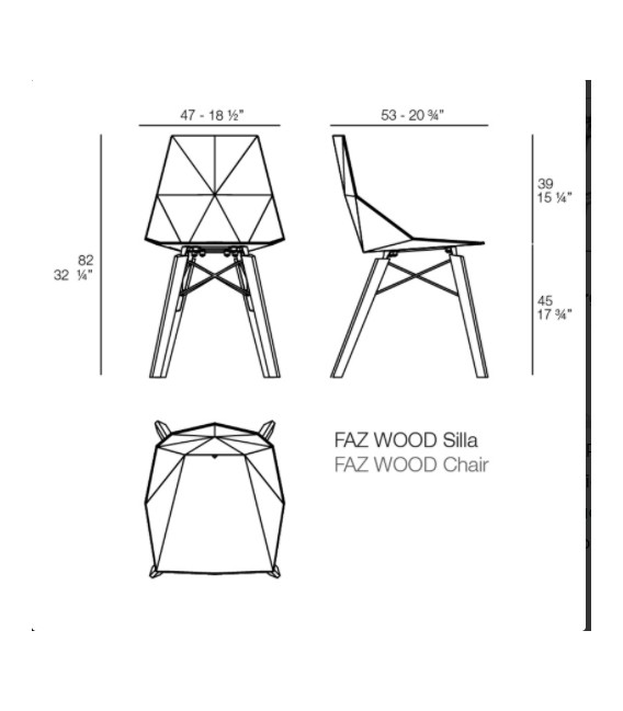 Silla de diseño, modelo Faz Wood