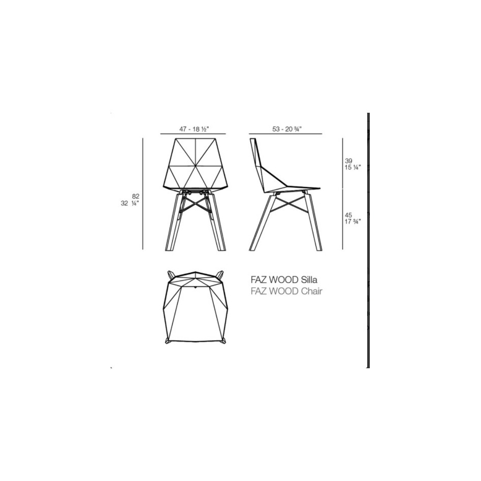 Silla de diseño, modelo Faz Wood