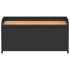 Banco con almacenaje madera acacia ratán PE negro 100x50x52