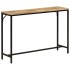 Mesa consola madera maciza mango rugosa y hierro 110x30x75