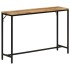 Mesa consola madera maciza mango rugosa y hierro 110x30x75