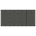 Mesa de jardín superficie de vidrio ratán PE negro 190x90x75