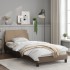 Estructura de cama cabecero cuero sintético capuchino 90x190