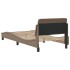 Estructura de cama cabecero cuero sintético capuchino 90x190