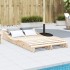 Tumbona de madera maciza de pino 205x110x31,5
