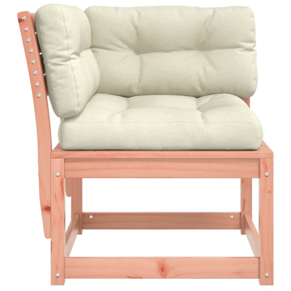 Sofá esquinero de jardín con cojines madera Douglas 73x73x78