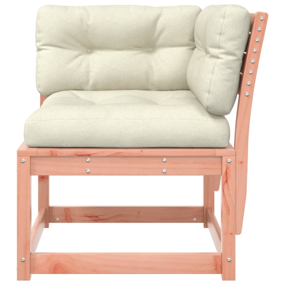 Sofá esquinero de jardín con cojines madera Douglas 73x73x78