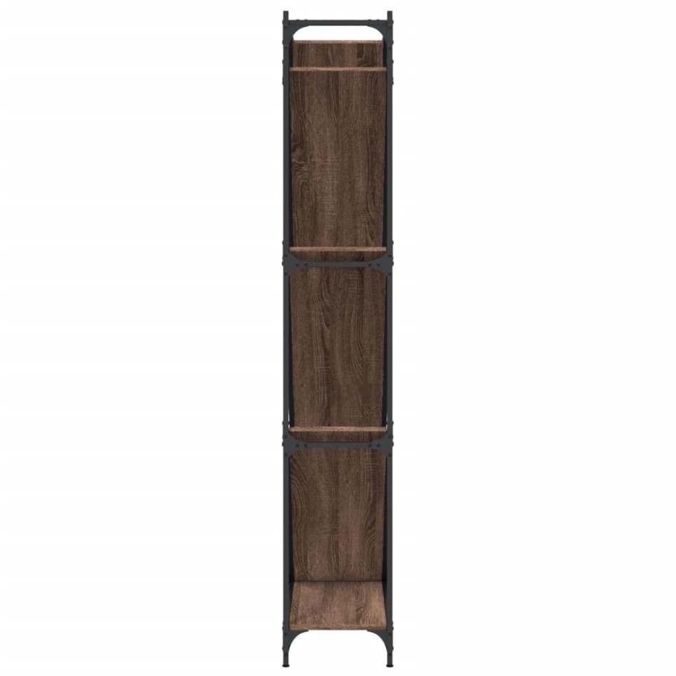 Estantería madera ingeniería y metal marrón roble 79x30x180