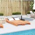 Tumbonas madera maciza de pino marrón 2 uds 205x60x31,5