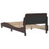 Estructura de cama cabecero cuero sintético marrón 100x200
