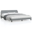 Estructura de cama con cabecero gris claro tela 180x200 cm