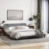 Estructura de cama con cabecero gris claro tela 180x200