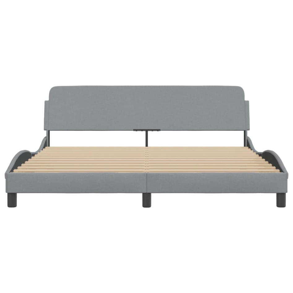 Estructura de cama con cabecero gris claro tela 180x200