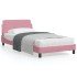 Estructura de cama con cabecero de terciopelo rosa 100x200