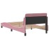 Estructura de cama con cabecero de terciopelo rosa 100x200