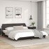 Estructura de cama con cabecero cuero sintético negro