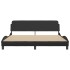 Estructura de cama con cabecero cuero sintético negro