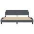 Estructura cama con cabecero terciopelo gris oscuro 180x200