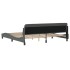 Estructura de cama con cabecero tela gris oscuro 200x200