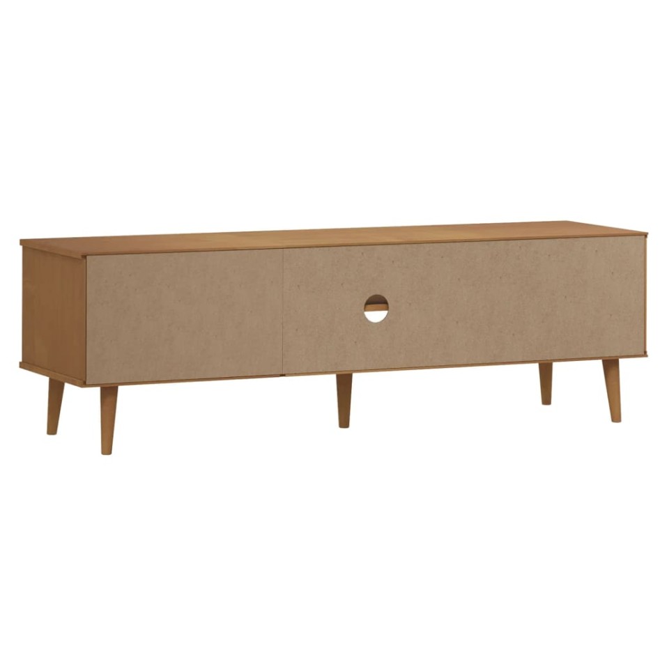 Mueble de TV MOLDE madera maciza de pino marrón 158x40x49