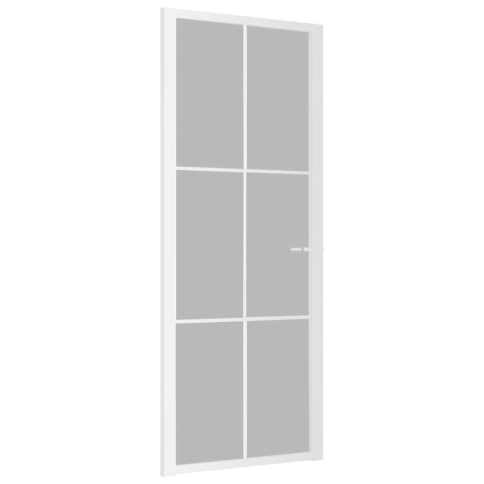 Puerta interior de vidrio y aluminio blanco mate 83x201,5