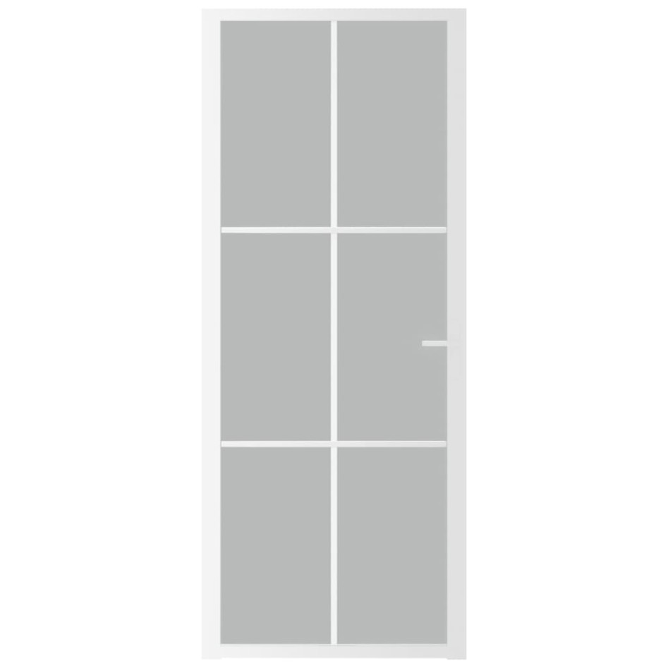 Puerta interior de vidrio y aluminio blanco mate 83x201,5