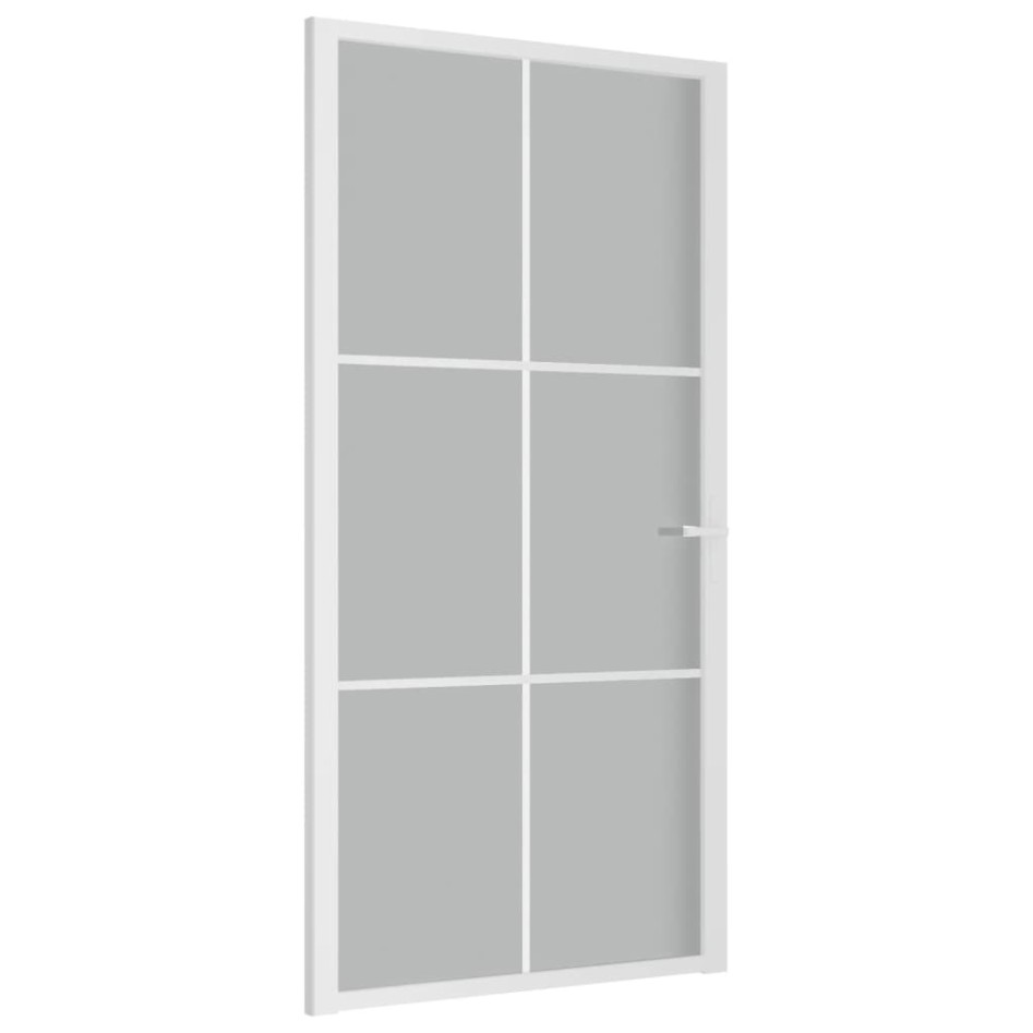 Puerta interior de vidrio y aluminio blanco mate 102,5x201,5