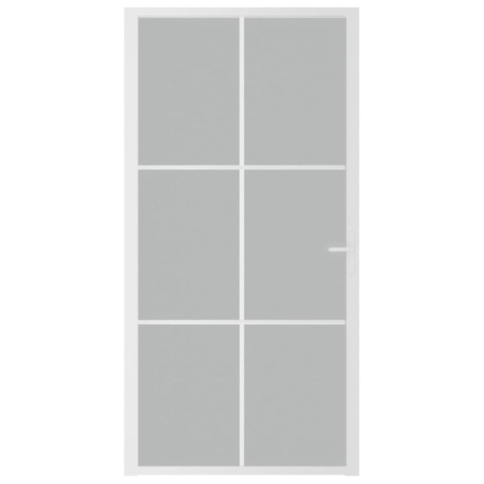 Puerta interior de vidrio y aluminio blanco mate 102,5x201,5