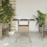 Mesa de jardín superficie de vidrio ratán PE beige 80x80x75