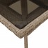 Mesa de jardín superficie de vidrio ratán PE beige 80x80x75