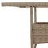 Mesa de jardín superficie de vidrio ratán PE beige 80x80x75