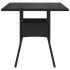 Mesa de jardín superficie de vidrio ratán PE negro 80x80x75