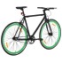 Bicicleta de piñón fijo negro y verde 700c 55