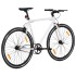 Bicicleta de piñón fijo blanco y negro 700c 51