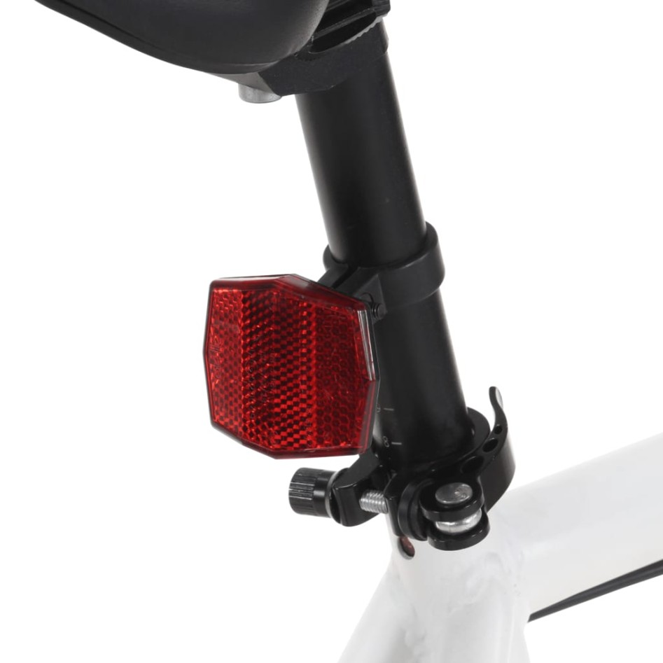 Bicicleta de piñón fijo blanco y verde 700c 55