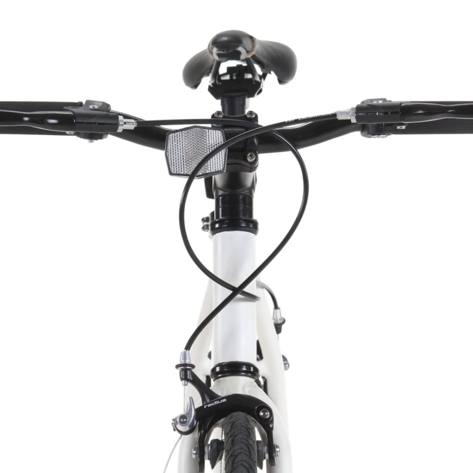 Bicicleta de piñón fijo blanco y verde 700c 55