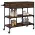 Carrito de cocina madera ingeniería marrón roble 105x42x95