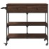 Carrito de cocina madera ingeniería marrón roble 105x42x95